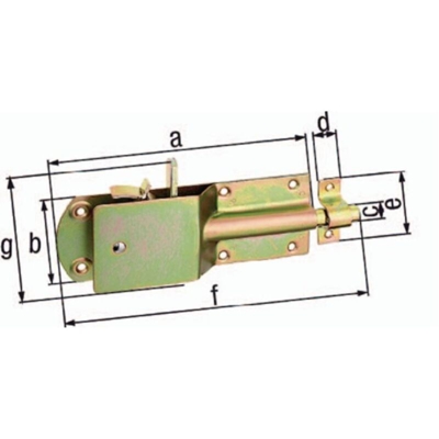 Catenaccio Di Recinto Di Sicurezza Galvanizzato Giallo Lastra 200 X 70 Mm Bullone Ø 15 Mm - ALBERTS