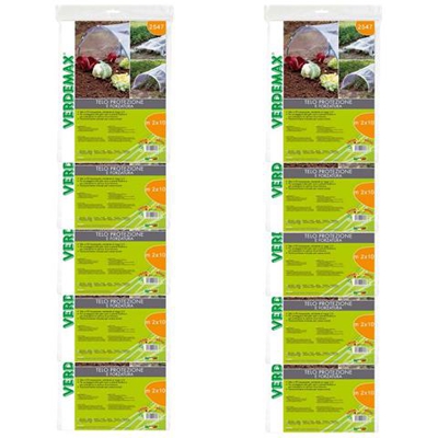 Verdemax 10 Pezzi Telo Di Protezione & Forzatura In Pe Trasparente Ciascuno Metri 2x10