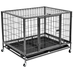 Gabbia Per Cani Robusta Con Ruote In Acciaio 98x77x72 Cm características