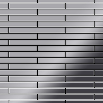 Mosaico metallo solido Acciaio inossidabile specchiato grigio spesso 1,6 mm ALLOY Avenue-S-S-M