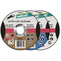 Disco da Taglio Fine Sottile 1 mm per Metallo Smerigliatrice 1683999 Wolfcraft características