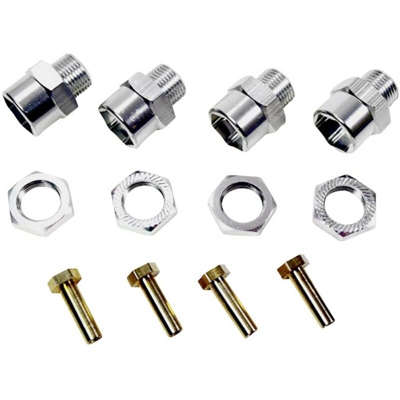 Absima - Alluminio Mozzo ruota 12 mm a 17 mm + allargamento 15 mm 12 mm a 6 spigoli Argento 1 pz.
