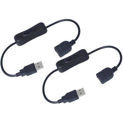 2 PZ Cavo USB con Interruttore on/off a Bilanciere Per Lampada da Scrivania a LED Ventilatore USB Strisce LED - LEDLUX
