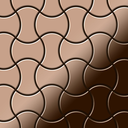 Mosaico metallo solido Titanio specchiato Amber rame spesso 1,6 mm Infinit-Ti-AM disegnato da Karim Rashid - Alloy características