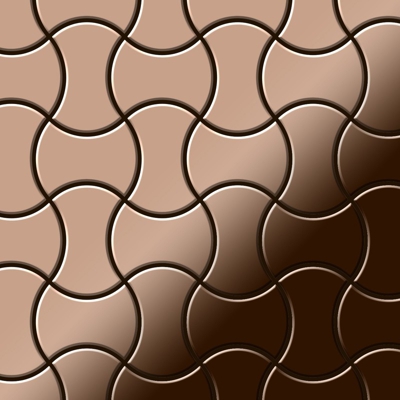 Mosaico metallo solido Titanio specchiato Amber rame spesso 1,6 mm Infinit-Ti-AM disegnato da Karim Rashid - Alloy