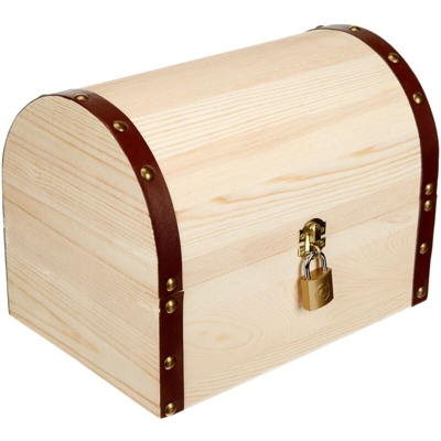 Glorex GmbH 6 2003 215, scrigno dei tesori in pino, miscela FSC, Legno, naturale, 27 x 18 x 20 cm