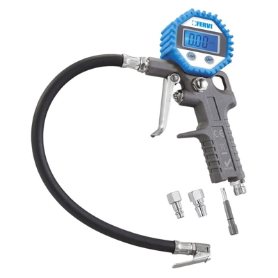 Manometro Pistola Gonfiaggio Digitale Lcd Misuratore Pressione Gomme Fervi 0125