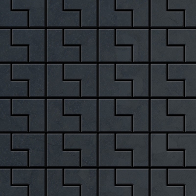 Mosaico metallo solido Acciaio grezzo laminato grigio spesso 1,6 mm ALLOY Kink-RS disegnato da Karim Rashid