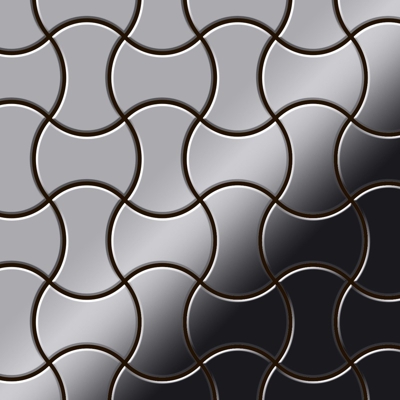 Mosaico metallo solido Acciaio inossidabile Marine specchiato grigio spesso 1,6 mm ALLOY Infinit-S-S-MM disegnato da Karim Rashid