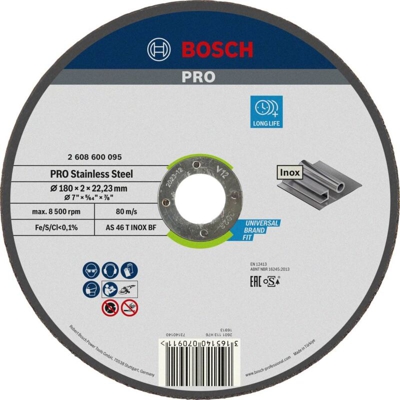 2608600095 2608600095 Disco di taglio dritto 180 mm 22.23 mm 1 pz. - Bosch Accessories