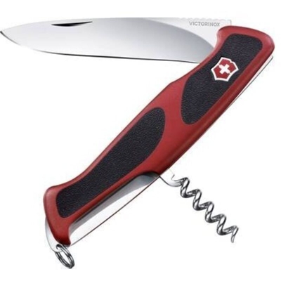 Coltellino svizzero Victorinox Rangergrip 52 5 funzioni lama di bloccaggio rossa e nera mango sintetico 0.9523.
