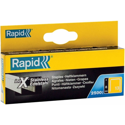 Rapid 11835626 PRO 13 - Confezione da 2.500 punti professionali in acciaio inossidabile, 8 mm