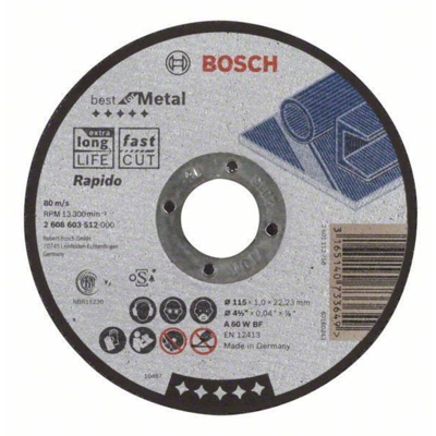 2608603512 2608603512 Disco di taglio dritto 115 mm 22.23 mm 1 pz. - Bosch Accessories