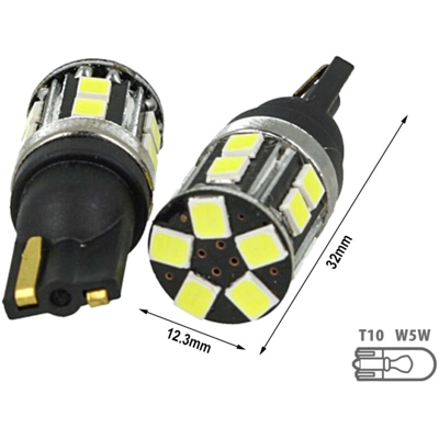 Lampada Led T10 W5W 100% Canbus 5W Reale 12V 24V No Errore Senza Polarità Bianco 6000K - CARALL