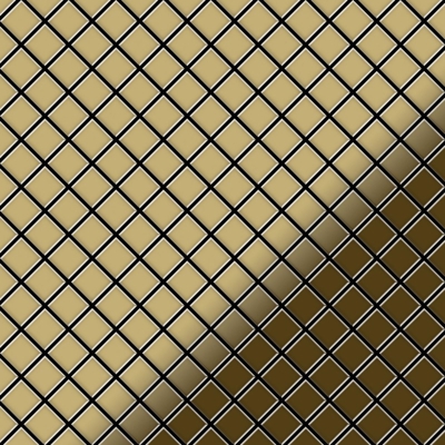 Mosaico metallo solido Titanio specchiato Gold oro spesso 1,6 mm Diamond-Ti-GM - Alloy