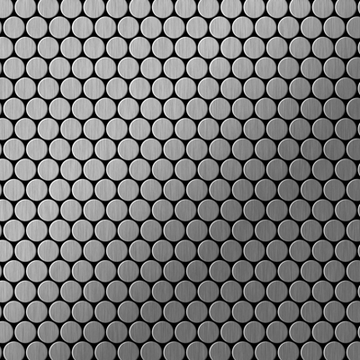 Mosaico metallo solido Acciaio inossidabile Marine spazzolato grigio spesso 1,6 mm ALLOY Penny-S-S-MB