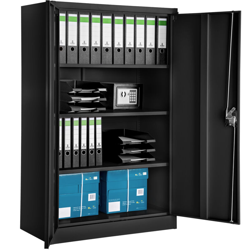 Armadio portadocumenti a 4 scomparti - cassettiera portadocumenti, armadio 2 ante, armadio ripostiglio - nero - TECTAKE características