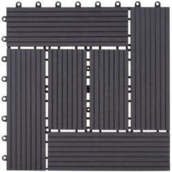 Piastrelle Premio pavimentazione da esterno Rhone T831 WPC 30x30cm 11 pezzi 1mq antracite incrociato - MENDLER en oferta