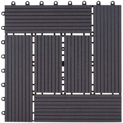 Piastrelle Premio pavimentazione da esterno Rhone T831 WPC 30x30cm 11 pezzi 1mq antracite incrociato - MENDLER