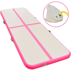 Tappetino Ginnastica Gonfiabile con Pompa 400x100x10cm PVC Rosa - ASUPERMALL en oferta