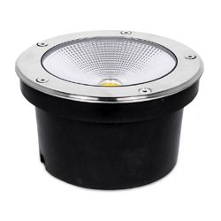 Faretto Segnapasso Led 20W IP65 da incasso rotondo Bianco Caldo 3000K argento - WISDOM en oferta