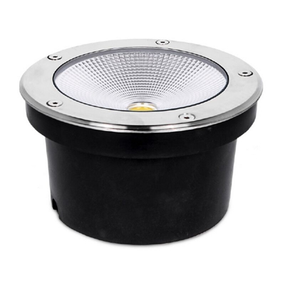 Faretto Segnapasso Led 20W IP65 da incasso rotondo Bianco Caldo 3000K argento - WISDOM