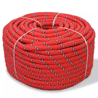 Corda Nautica in Polipropilene 12 mm 50 m Rosso - ASUPERMALL