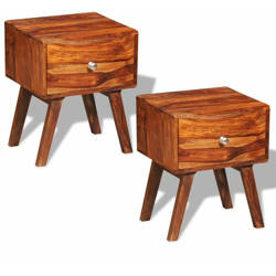 Comodini 2 pz con 1 Cassetto 55 cm Legno Massello di Sheesham - ASUPERMALL en oferta