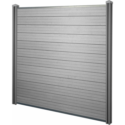 Frangivento pannello privacy Sarthe WPC 195cm grigio - MENDLER