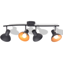 Lampadario da Soffitto per 4 Lampadine E27 Nero e Oro - ASUPERMALL en oferta