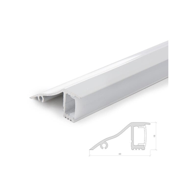 Greenice - Profilo Alluminio Per Striscia Led Per Walls - Diffusore Latteo - Striscia x 1M (SU-W001)