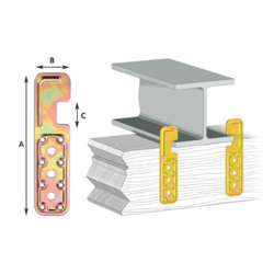 GIUNZIONE FISSAGGIO A TRAVI PROFILO 'H' ART.756 mm 50 x 200 - ALDEGHI precio