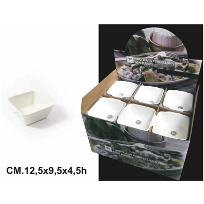 PIROFILA PORCELLANA QUADRA CON MANICI CM.12,5X9,5X4,5h - BIGHOUSE IT