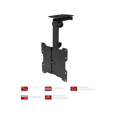 Soporte per Rooftop TV VESA 75 / 100 / 200, pieghevole a 90º, per schermi da 17' a 37', nero - Fonestar
