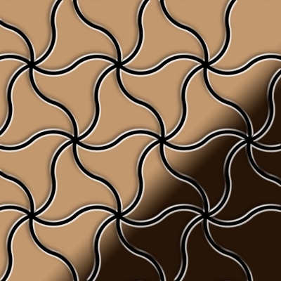 Mosaico metallo solido Titanio specchiato Amber rame spesso 1,6 mm Ninja-Ti-AM disegnato da Karim Rashid - Alloy