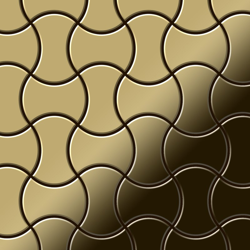 Mosaico metallo solido Titanio specchiato Gold oro spesso 1,6 mm Infinit-Ti-GM disegnato da Karim Rashid - Alloy precio