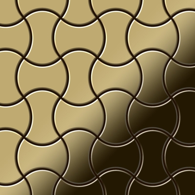 Mosaico metallo solido Titanio specchiato Gold oro spesso 1,6 mm Infinit-Ti-GM disegnato da Karim Rashid - Alloy