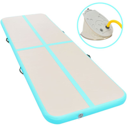 Tappetino Ginnastica Gonfiabile con Pompa 500x100x10cm PVC Verde - ASUPERMALL en oferta