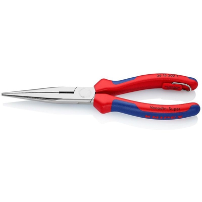 Knipex Pinza per meccanica - con becchi mezzotondi con tronchese (pinza a becchi di cicogna) rivestiti in materiale bicomponente, con anello di