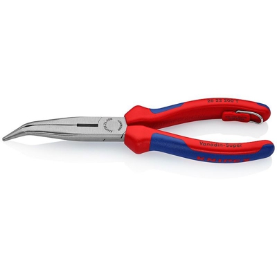 Knipex Pinza per meccanica - con becchi mezzotondi con tronchese (pinza a becchi di cicogna) rivestiti in materiale bicomponente, con anello di
