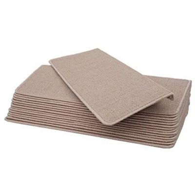 Tappetini per scale autoadesivi rettangolari HWC-G49 15 pezzi 65x25cm avorio beige - MENDLER