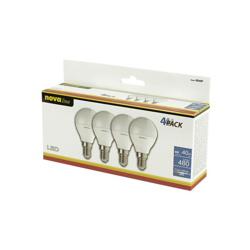 Nova Line - Confezione da 4 Pz di Lampadina Led G45 E14 6W Bianco Freddo 6500K en oferta