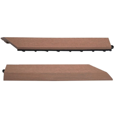 Set 2x listelli profilo per piastrelle Rhone T831 WPC 30x30cm marrone destra senza ganci - MENDLER