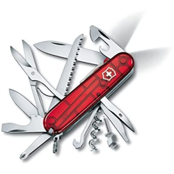 Coltellino svizzero Victorinox Huntsman Lite con sega per legno leggero a LED 21 funzioni 121 grammi rosso trasparente 1.7915.T en oferta