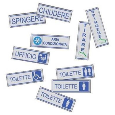 ETICHETTA ADESIVA SEGNALETICA CM 15 x 5 Spingere verticale - FF