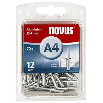 Novus 053645 Rivetto (Ø x L) 4 mm x 12 mm Alluminio Alluminio 70 pz.