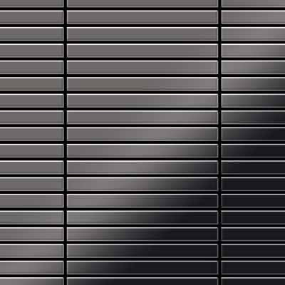 Mosaico metallo solido Titanio specchiato Smoke grigio scuro spesso 1,6 mm ALLOY Linear-Ti-SM