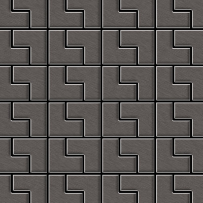 Mosaico metallo solido Titanio spazzolato Smoke grigio scuro spesso 1,6 mm ALLOY Kink-Ti-SB disegnato da Karim Rashid