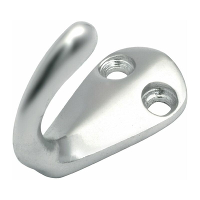 Gancio per asciugamani singolo H. 42mm W. 35mm Alu. Colata pol. z. z. avvitamento - QUALITY BRAND