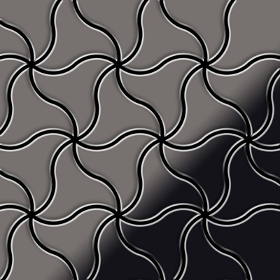 Mosaico metallo solido Titanio specchiato Smoke grigio scuro spesso 1,6 mm ALLOY Ninja-Ti-SM disegnato da Karim Rashid